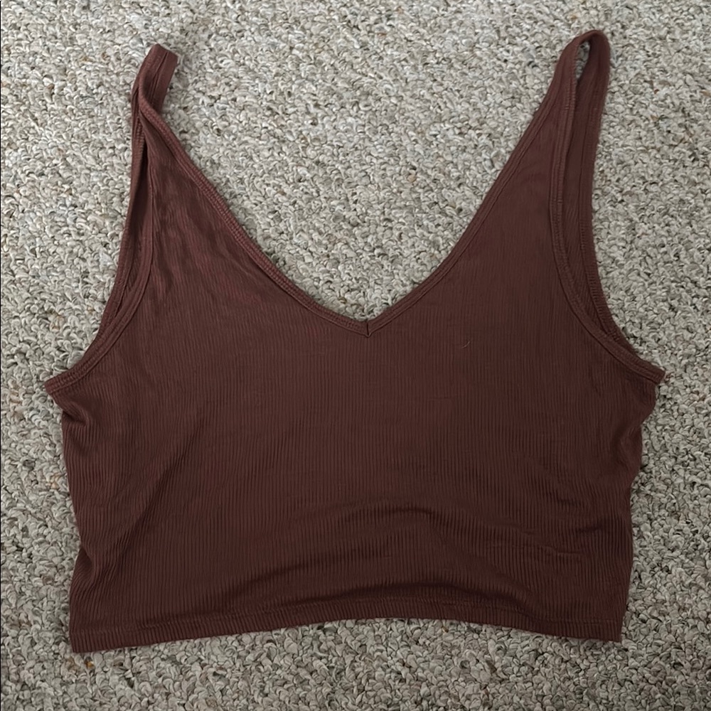 PacSun Brown Fitted Crop Tank Top